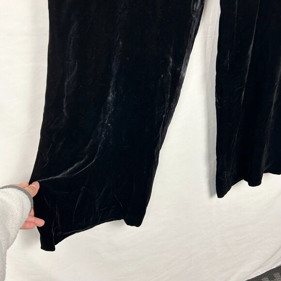 Vintage Ann Taylor Silk Blend Wide Leg Velvet Pants Size 4 Lined Holiday - Picture 4 of 7